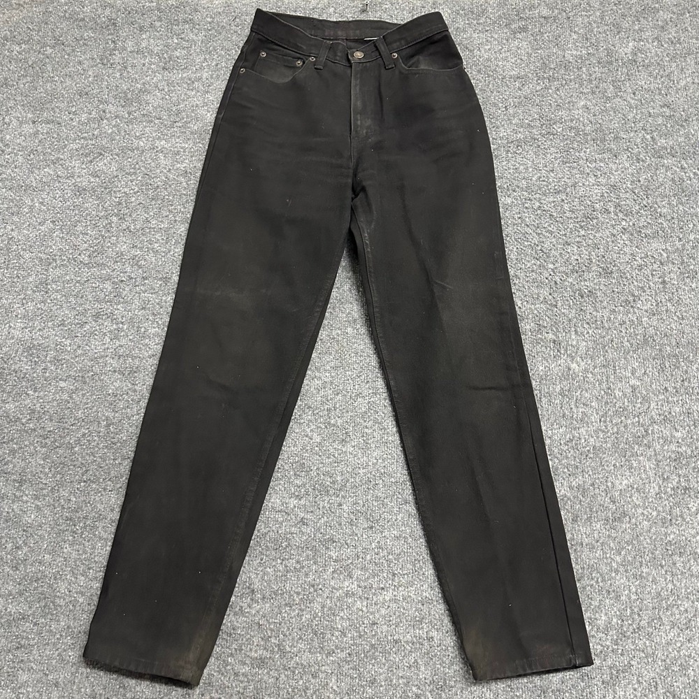 Jordache Jeans Womens Size 26 Black High Waisted Straight Leg Cotton Denim Flaw